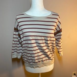 Burgundy and Cream striped shirt